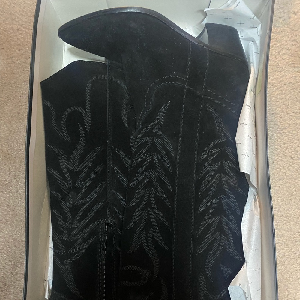 Dolce vita black western style boots